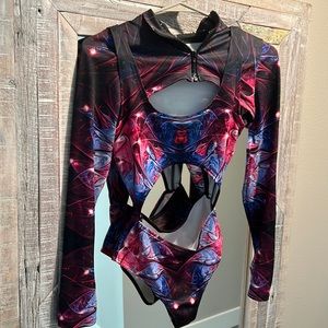 2 piece rave/festival body suit
